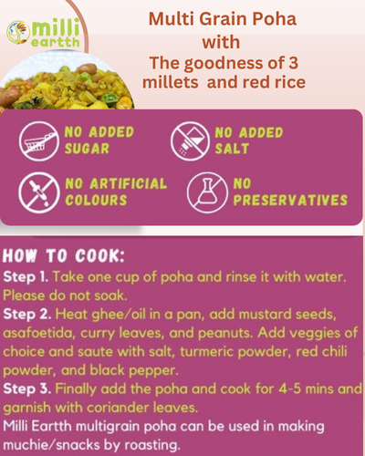 Millieartth Breakfast Combo – Gluten-Free Multi Millet Idli Mix & Multi Grain Poha