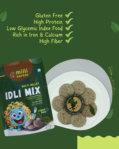 Millieartth Breakfast Combo – Gluten-Free Multi Millet Idli Mix & Multi Grain Poha