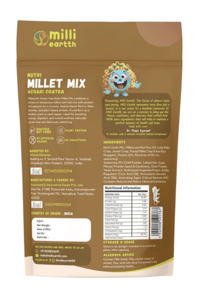 Nutri Millet mix Achari Chatka: Crunchy Millet Snack Mix