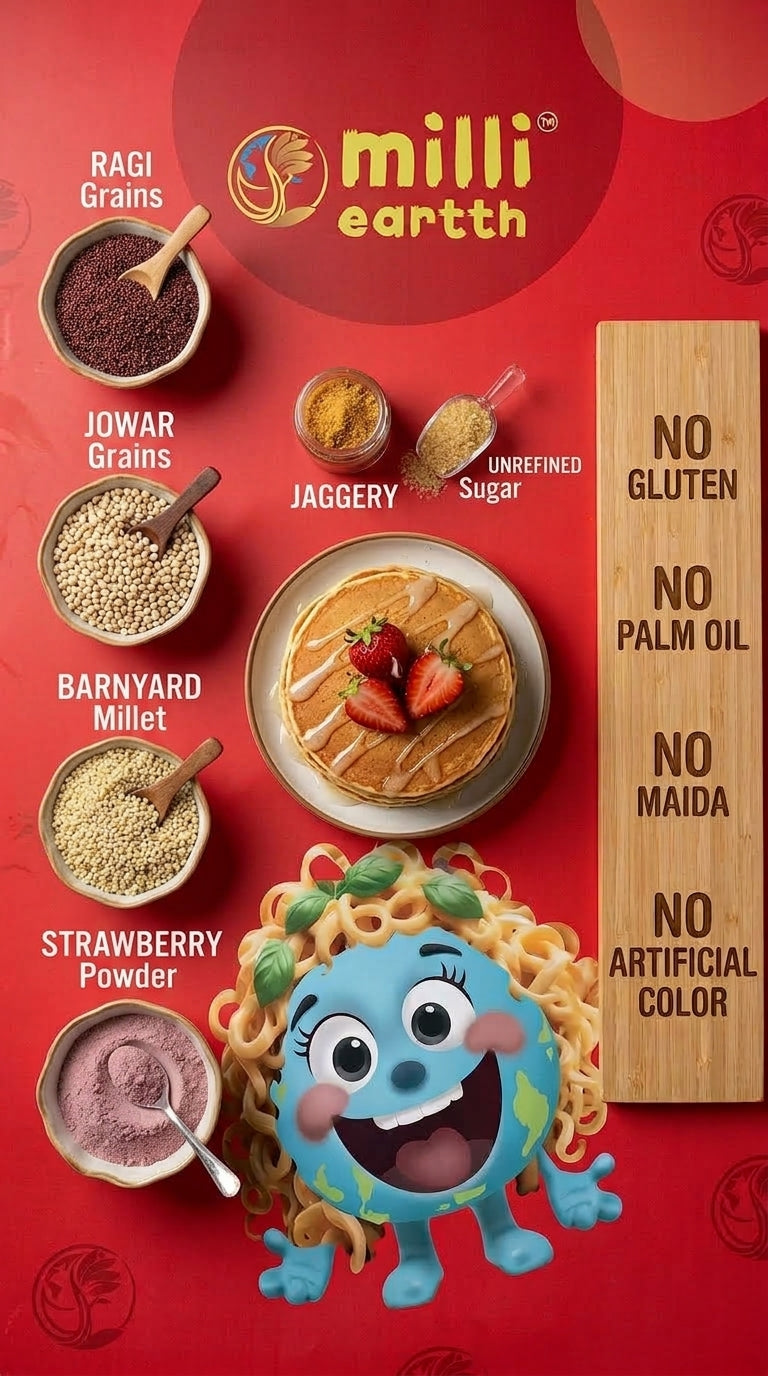 Millieartth Millet Pancake | Strawberry Vanilla