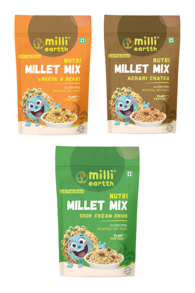 Combo pack: Multi-Millet Composition: Combo pack of Three Millet Snack Mixes